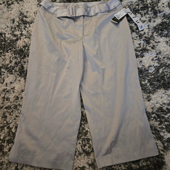 Chapter One Gray Wide-Leg Belted Pants – Size 14 (NWT) - Picture 1 of 3